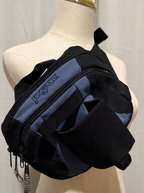 JanSport Black & Blue Sling Bag Crossbody Fanny Pack
